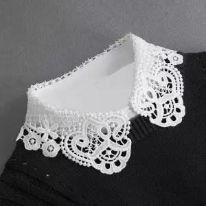 레이스 넥카라 스카프 케이프 이너 블라우스 프릴 셔츠 여성 넥장식