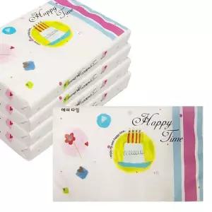 해피타임 미용화장지 40매입 x 5개) 평판 여행용티슈 휴대용티슈 여행용티슈 미용티슈