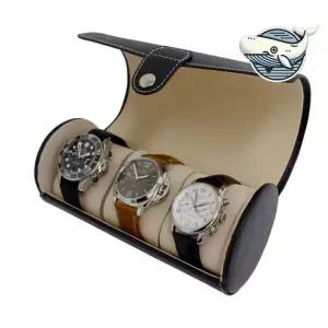 세련된 시계 보관용 가죽 케이스 3구 휴대용 시계케이스 와치롤 휴대용시계보관함