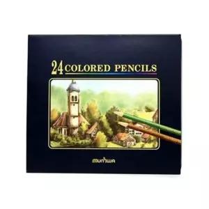 24색 일반색연필 틴케이스 휴대용 고급 그림드로잉 학생연필 B연필 부드러운연필 삼각연필