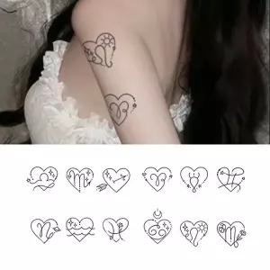 헤나판박이 인스턴트 꽃 고래 휴가소품 하트 타입 타투스티커 12종-WFIQDUI