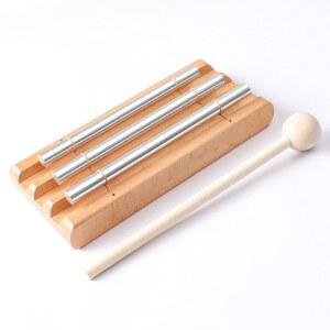 에너지 차임 타악기 핸드벨: 요가 명상 사운드 힐링 교사용 교실 도구를 위한 망치가 있는 트리오 3톤 차임 음악 악기