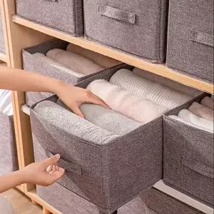 접이식 패브릭 옷수납박스 정리함 수납함 리빙박스 (KYR-WD18B8C)