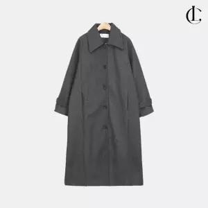 엘케이트 여성 겨울 캐주얼 아우터 모직 자켓 벨티드 싱글 버튼 롱코트 LMN001