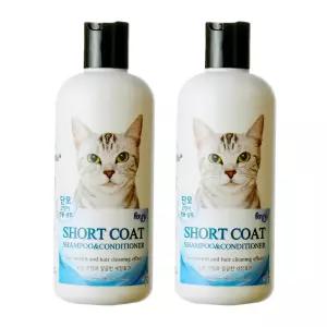 포켄스 단모 고양이 샴푸 린스 300ml 2개