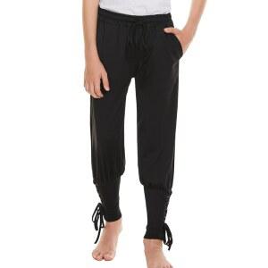 WISHU 중세 발목 밴딩 해적 바지 소년 르네상스 바이킹 해적 의상 할로윈 코스프레 줄무늬 바지