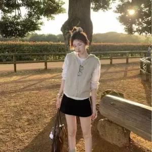 여자재킷 테일러드 램스울 후드 조끼 가을 겨울 따뜻한 코트 상의 투피스 원템4