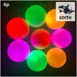 컬러풀 야간 골프공 6p 발광 골프 볼 오락용 골프용품 발광골프공 LED골프공