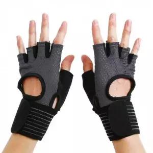 ( )손목보호 여성 메쉬 헬스장갑 쿠션 싸이클반장갑 헬스반장갑 M 그레이