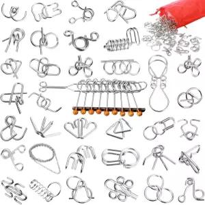 이요그 메탈 브레인 티저 퍼즐 36종 세트 파우치 스틸 IQ 게임 물리학 마인드 바구니 스타킹 스터퍼 챌린지