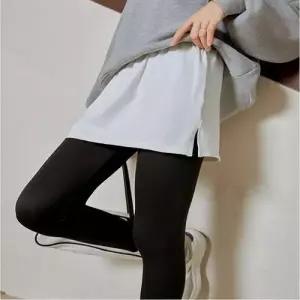 레이어드 페이크 롱 티셔츠 스커트 허리 밴딩 힙커버 WE40909