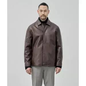 [STCO]비건레더 코치 점퍼 브라운 세미오버핏 SJPVA73NSH_P415974039