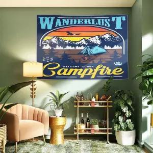 대형 패브릭 포스터 캠핑 중