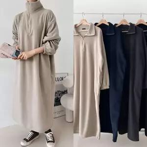 [보리보리/마미누리]마더라이크 임산부 겨울 후리스 반집업 롱원피스 빅사이즈 겨울 임부복