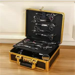 대용량 골드 블랙 바버샵 미용 수납가방 가위 가방