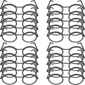 LIQWEI 20개 미니 안경 메탈 핸드메이드 귀여운 인형 제작 용품 드레스 업 반려동물 의상 액세서리(블랙)
