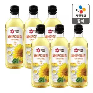 백설 해바라기유 900ml, 6개