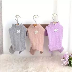 [골드스마일]강아지 반려동물 하트 리본 올인원 목티 패션 티셔츠