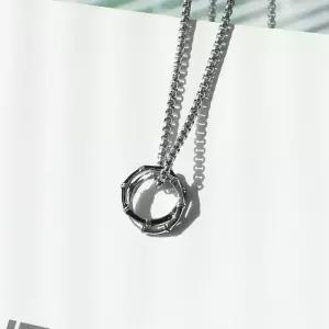 [벨가] 써지컬스틸 실버 블랙 대나무 투링 남자목걸이