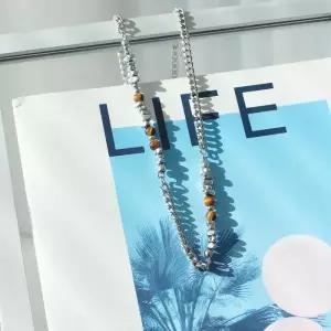 [벨가] 써지컬스틸 호안석 천연석 자갈 체인 목걸이