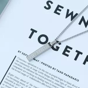 [벨가] 써지컬스틸 로마 숫자 막대 목걸이