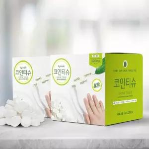 베지터블 코인 압축 티슈 300개 x4