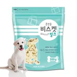 오븐에 구운 반려견 간식 훈련용 비스켓 밀크 300g