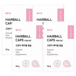 본아페티 고양이 구토 소화 건강 헤어볼캡스 60캡슐 X 4개