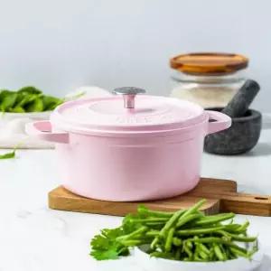 그린팬 3.3L 22cm 주물냄비 쿼츠핑크 논스틱 코팅 인덕션 오븐