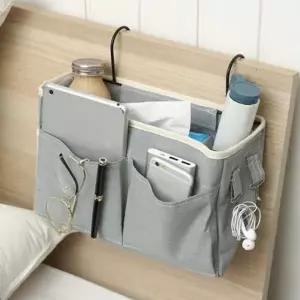 다용도수납함 수납정리합 걸이식 침대 사이드 수납포켓 그레이