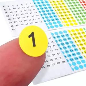 (무료배송) 컬러 원형 숫자스티커 번호 스티커 1장