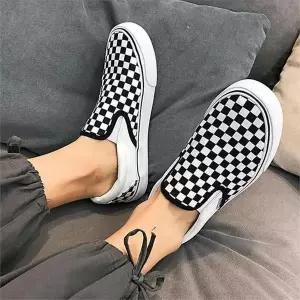 [오노마] ONM 커플 스니커즈 체크 단화 슬립온 코디 끈없는 운동화 (S8531960)