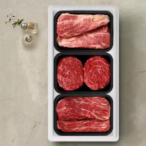 한우 1++등급 구이정육모듬 선물세트 1호 900g(등심300g+불고기300g+국거리300g)