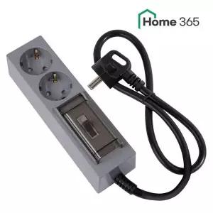 [NS홈쇼핑][홈365] 국산 고용량 멀티탭 2구 0.7m 그레이 블랙 / 에어컨 건조기 전기난로 전기장판..