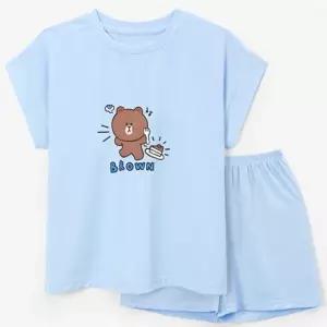 [레노마 이너웨어]프리미에팜 라인프렌즈 아동용 우니 냉감 5부 상하세트 BL