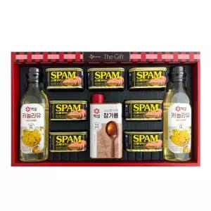 CJ 스팸 특별한선택 N호 선물세트 쇼핑백 포함 스팸 카놀라유 참기름 명절선물