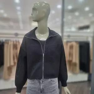 [시슬리]메쉬 아트웍 집업 니트 가디건 (SAKC33431 블랙,브라운)_DJ