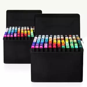 디자인 마카펜 세트 2 마카펜세트 80색 가 파우치 그리기 애니메이션 신학기 마커 도구