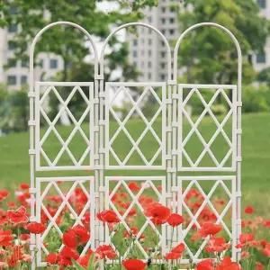 125cm 화이트 플랜트 식물 파티션 3칸 B정원 지지대 (WFHJL3Z)