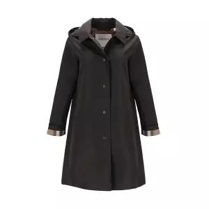 옥스클로즈 OXCLOSE 여성 후드 트렌치코트 블랙 81041851