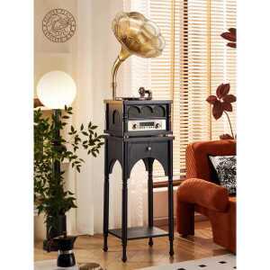 레트로 축음기 오디오 레코드 스탠드 장식품 LP 앤틱