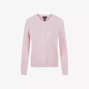 폴로 랄프로렌 케이블 니트 걸즈 가디건 연핑크