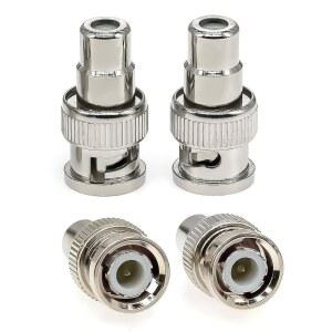 TV 모니터/CCTV 카메라/감시 시스템/DVR 시스템용 Ahoaepy 4PCS BNC 남성용-RCA 여성용 동축 어댑터, BNC RCA 커플러 어댑터 구리 컨버터 커넥터