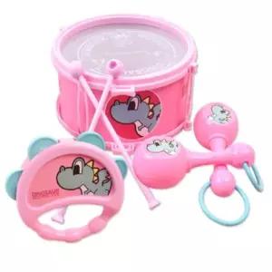 오즈토이 드럼+마라카스+탬버린 리듬악기 세트_분홍 악기완구 어린이 선물