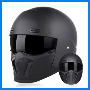레트로 오토바이 헬멧 모듈러 풀 페이스 헬멧 오픈 페이스 분리형 Capacete De Moto 헬멧 사계절 DOT 승인