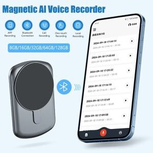 128G 휴대용 음성 녹음기 전화 통화 자기 매력 IOS/Android 비즈니스 회의 원 클릭