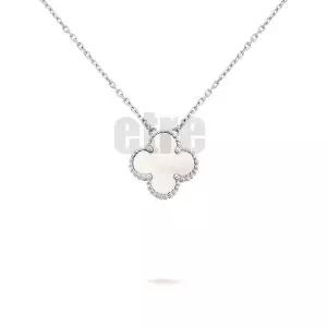 [반클리프앤아펠]빈티지 알함브라 펜던트 18K 화이트 골드 마더오브펄 목걸이 142827635