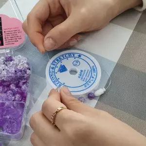 P1 비즈키링 팔찌만들기 우레탄줄 투명 0.8mm