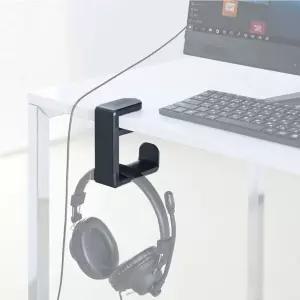 회전 헤드셋걸이폰랙 헤드폰 책상 세후크 고리 선반 거치대 가방클램프