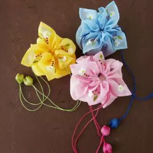 전통쌈지 스타일 복주머니(5개) 간편포장 꽃모양 포장백 명절 감사선물 주머니형